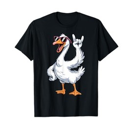 Funny Goose Rock Sunglasses Rock N Roll Goose Animal Graphic T-Shirt