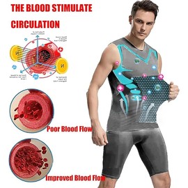 Men's New Compression Vest, Ionic Shaping Vest Ionic Shaping Sleeveless Top, Slimming Tummy, Elastic Sculpting Shapewear (Gray 1PC, M)