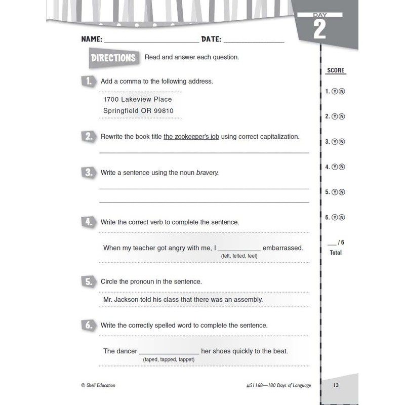 180 Days™: Language for Third Grade: Practice, Assess, Diagnose