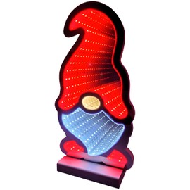 LED Santa Claus Infinity Effect Timer Function Illuminated on Both Sides Window Decoration X-Mas IP20-3 Metre Cable Including Stand for Indoor Use 16 x 7 x 30 cm