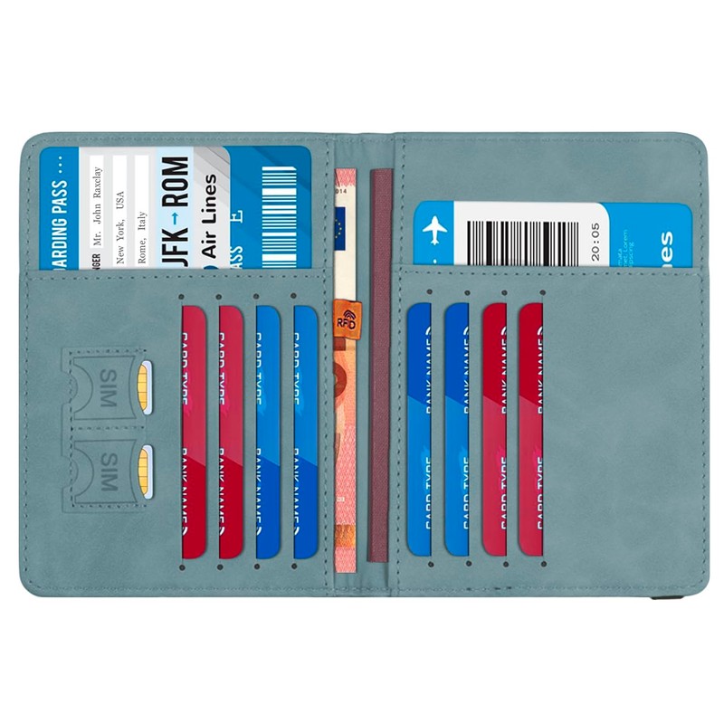RAXCLAY Reisepasshülle Cover Reiseetui 8 Karten RFID-Blockierung Dokumente nützliches Zubehör