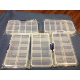 endlessparts 5x Clear Plastic Case Wholesale Container Nail Art Box tips Storage Compartment