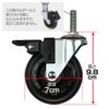 Doshisha Luminous Steel Rack Undercarrier, Screw Type Clear Caster, Set