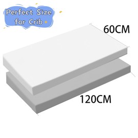 Baby Fitted Sheet 2 Pack Fitted Sheets 60 x 120 cm Baby Mattress Protector Fitted Sheet Pram Mattress Cover Breathable Bed Sheet Baby Bedding for Cot and Cradle