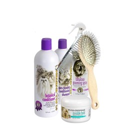 #1 All Systems Yorkie Grooming Kit, 6-Piece Set with Shampoo, Conditioner, Spray, Gel, Brush, Comb