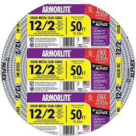 Southwire 68580052 50-Foot 12-Gauge 2-Conductor Type MC Cable, Aluminum