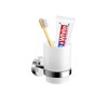 Wall Mount Toothbrush Holder with Frosted Glass Cup, Toothbrushes Toothpaste