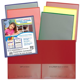 C-Line Classroom Connector School-to-Home Folders, Assorted Colors, 36 per Box (32000-36)