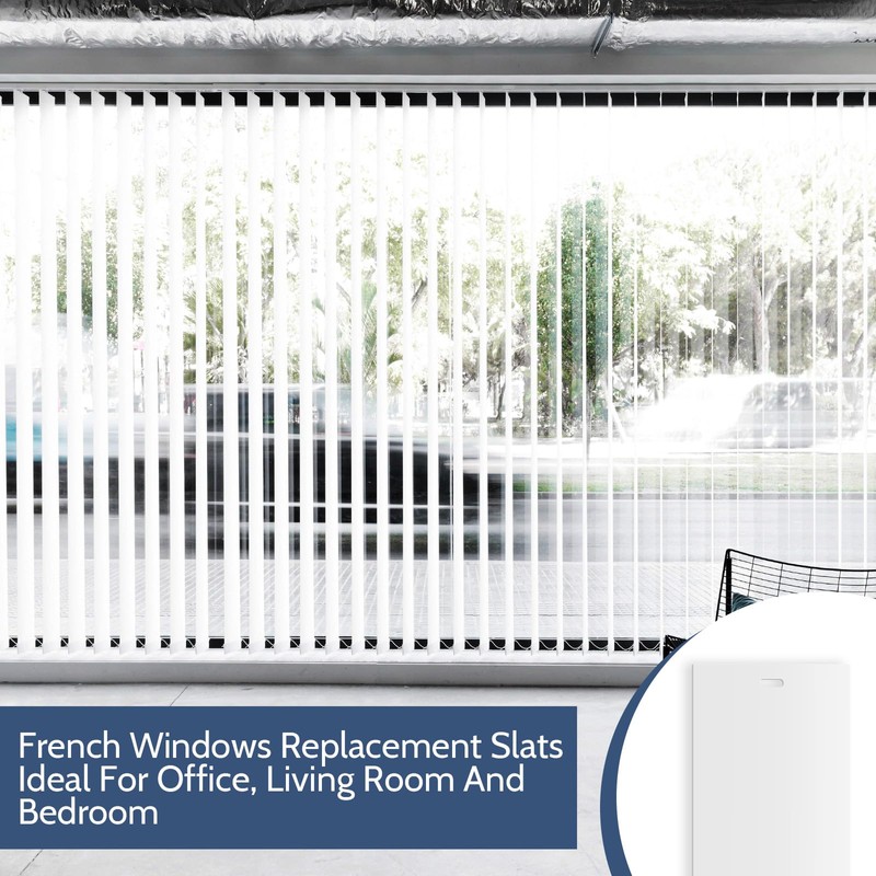 5 Pack 82.5" x 3.5" PVC Vertical Blind Replacement Slats,