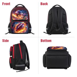 HiGaits Kids Backpack for School - 17 Inch 3D Reflective Cartoon Bookbag with Dual Zippers, Ergonomic Design for Boys & Girls Ages 6-18 | Durable 600D Polyester Children's Backpack