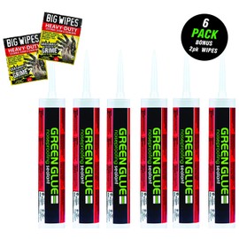 Green Glue Noiseproofing Sealant pack of 6 Tubes (29 oz each) - With Cleanup Wipes
