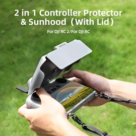 2 in 1 Mini 4 Pro/Air 3 RC 2 Controller Protector Cover Sun Hood Sunshade Compatible for DJI Mini 4 Pro/Air 3 RC 2 Remote Control Drone Accessories
