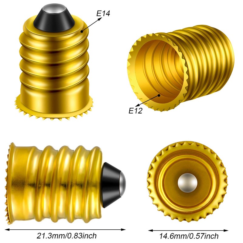 Honoson 15 Pieces E14 to E12 Adapter Converter Lamp Adapter