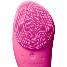 Floveon skin - Sonic Facial Cleansing and Facial Drainage Brush, Cleansing and Massaging, 4 speeds, Rechargeable via USB, Waterproof (Hot Pink)