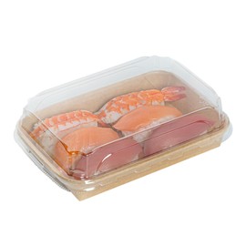 Restaurantware LIDS ONLY: Matsuri Vision 6.6 x 4.6 x 1.2 Inch Lids For Sushi Containers, 50 Airtight Lids - Containers Sold Separately, No-Fog Design, Clear Plastic Dome Lids, For Sushi Boxes