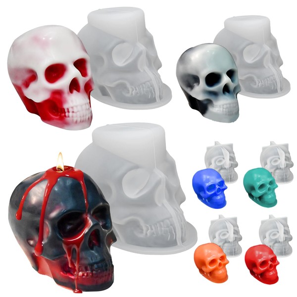 ZQYSING 7 Pcs Skull Molds for Resin, Set of Large