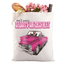LEVLO Don't Worry Daddy's On His Way President Tote Bag Republican Gift Election Political Gift Survived Shot Bag (DADDY'S ON THIS WAY tote 3)