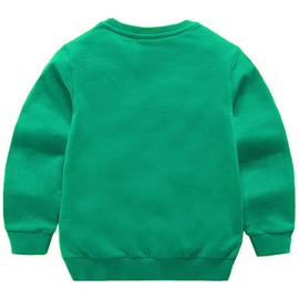PTPUKE Unisex Kids Cotton Crewneck Long Sleeve Thin Sweatshirt 1-8Years Pullover Green
