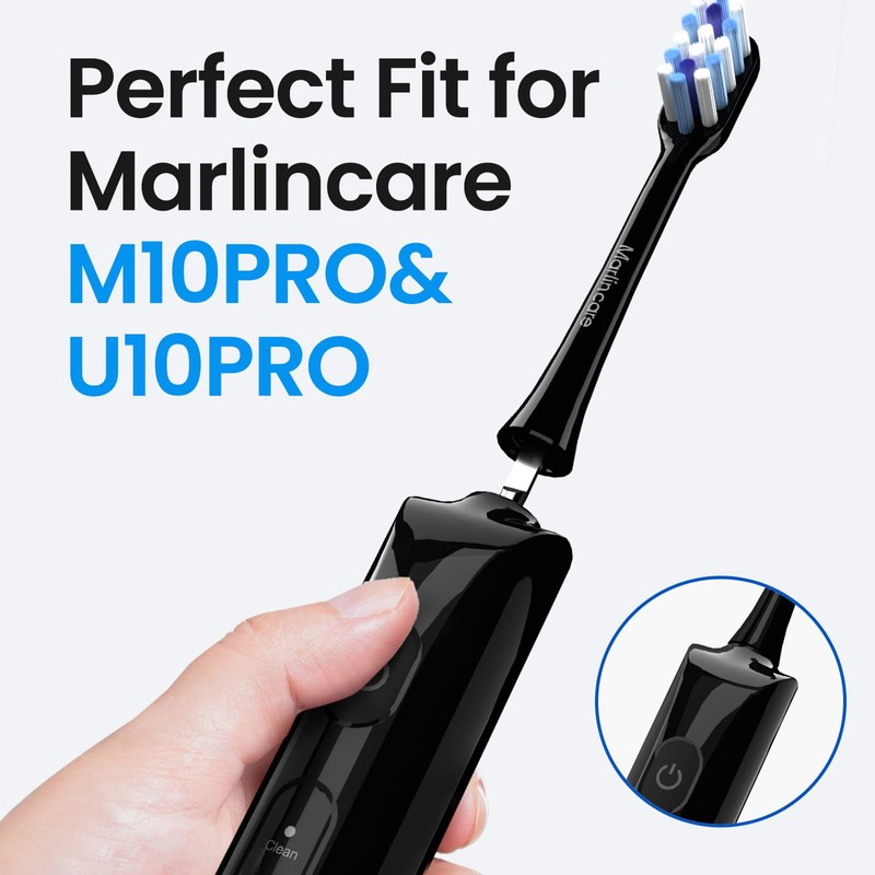 Marlincare Replacement Electric Toothbrush Heads, 4 Pack for One Year
