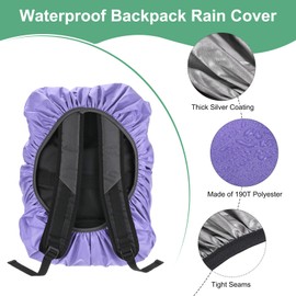 M METERXITY Waterproof Backpack Rain Cover, 30L-40L Waterproof Backpack Cover, Bag Rain Cover with a Vertical Reflective Strap for Hiking/Biking/Camping/Outdoor Traveling [Purple]