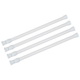 4 Pack Tension Rods, Shower Curtain Rods 7-11 inches Adjustable Spring Steel Cupboard Bars Tension Curtain Rod Shower Rod Closet Rod Tensions Rod,(White, 7-11 in-4 Pcs)