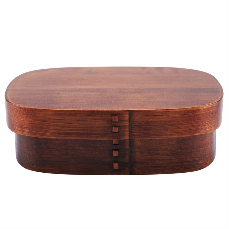 Vintage Natural Wooden Lunch Containers Box Wood Bento Boxes 18*12*5.5cm