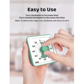 LIORQUE Visual Timer for Kids, 60-Minute Countdown Timers for Classroom Office Kitchen with Silent Operation, Kids Timer for Teaching (Batteries Included)