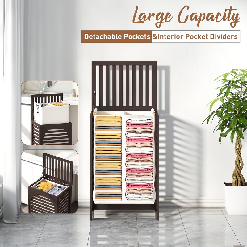 FILWH Laundry Hamper with Lid (16.9 * 13 * 26.5inches)