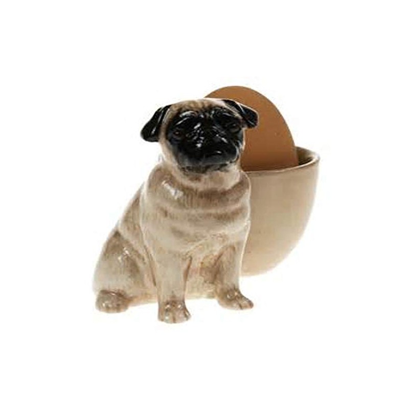 Quail Ceramics - Pug with Egg Cup - Fawn
