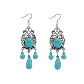 Turquoise Earrings for Women Boho Earrings for Women Western Jewelry Drop Dangle Earrings Retro Teardrop Turquoise Western Earrings Christmas Gifts Stocking Stuffers for Women