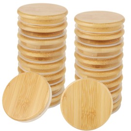 QTLCOHD 18 Pack Wide Mouth Bamboo Mason Jar Lids for, Storage Canning Jar Lids Bamboo Wooden Lids for Ball Jars, Regular Mouth and Wide Mouth Mason Jars