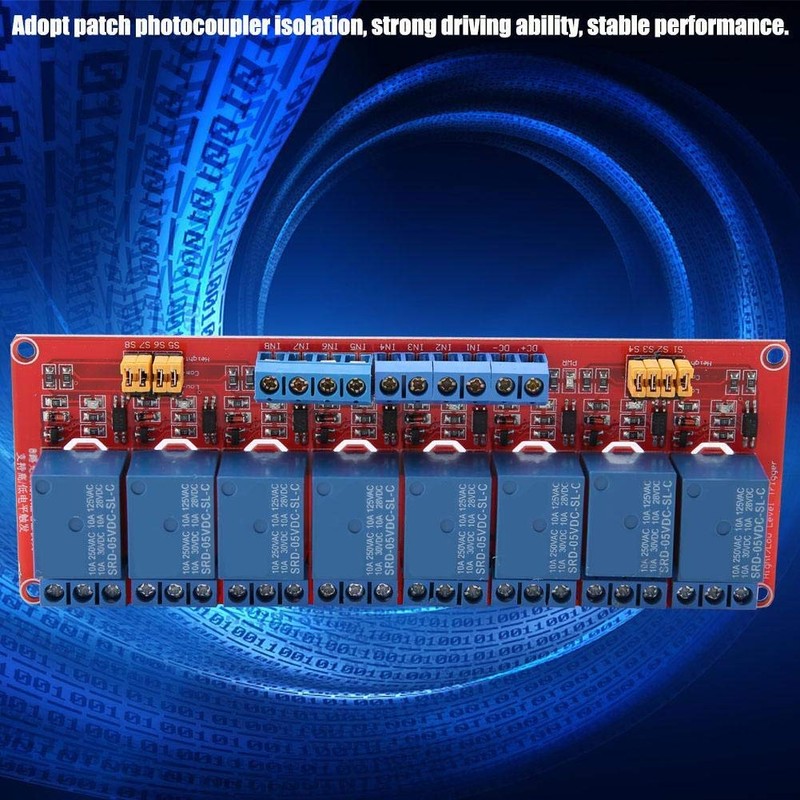 Walfront 5.6 × 2 × 0.7 Inch 8 Channel Relay