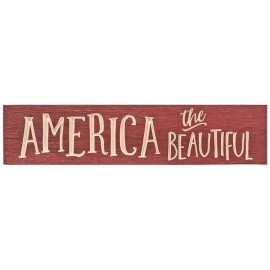 Unbranded America The Beautiful Sign Engraved Wood Sign Engraved Wood Sign Barn Red 24"