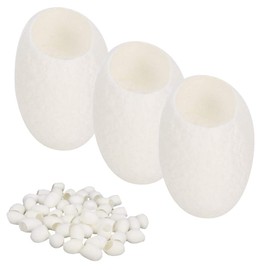 50pcs Natural Silk Cocoons for Face, Skin-friendly Blackhead Removal Exfoliating Silkworm Balls Organic Silkworm Finger Rub Facial Cleanser Balls for Acne Scar Removal, Anti-aging