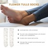 SOIMISS 1 Pair of Embroidered Tulle Socks with Flower Motif,