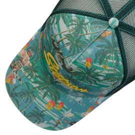 Stetson Surf Island Trucker Cap Men's Summer 100% Cotton, green-blue, Unit size