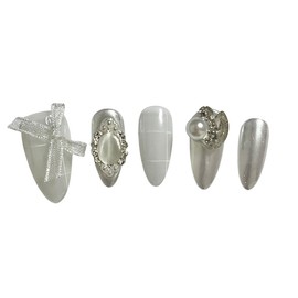 Innocent and sophisticated handmade nail tips - long point (stiletto) / 청순세련 수제네일팁 - 롱 포인트(스틸레토)