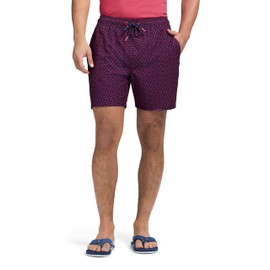 IZOD Men's Standard Swim Trunks with Comfort Liner Saltwater Performance UPF50 Stretch Swimsuit 6" Inseam, Medieval Blue