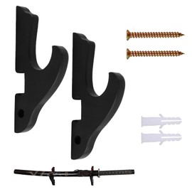 Sword Wall Mount, 2Pcs Lightsaber Wall Mount Sword Holder Hook Wall Mount Samurai Sword Hanger Display Holder Adjustable for Katana Wakizashi Tanto Genji Sword Weapon Rack(1 Tier)
