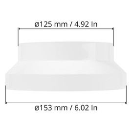 5 to 6 Inch Duct Adapter - Round Duct Fitting Pipe Increaser/Reducer PVC DWV (Drain, Waste and Vent) Coupling Plastic, White