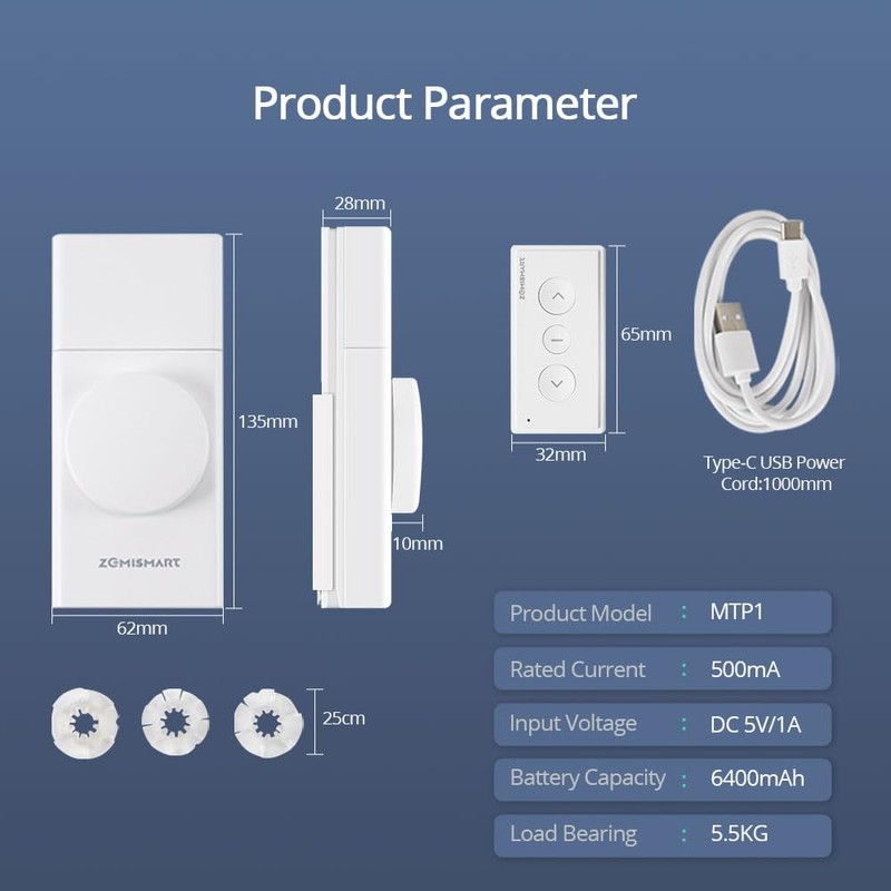 Roller Shade Driver, Matter Over Thread, Motorized Smart Blinds for