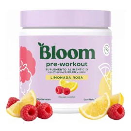 Bloom Pre Workout Alta Energía De Limonada Rosa Tarro 25porc                                                                                          