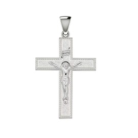 US Jewels Men's 925 Sterling Silver Thorn Crucifix Cross Pendant, 36mm