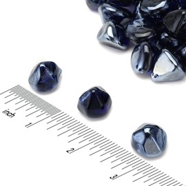 Skyflame 10-Pound Fire Glass Diamonds for Fire Pit Fireplace Landscaping, 1/2 Inch Reflective Glass Fire-Diamonds, Onyx Black