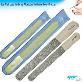 Nail File Diamond Deb Nail File Foot Dresser Stainless Steel Double Sided Diamond Dust Coating Podiatry Foot Care Instruments Professional Quality Product Chiropody File (6 & 8 Inches)