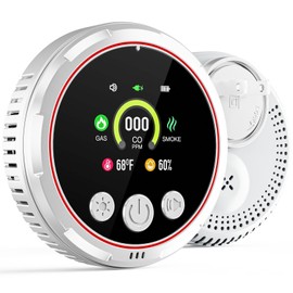 Carbon Monoxide Detectors, 5-in-1 Smoke Detector, Travel Carbon Monoxide Detector, Natural Gas Detector Combustible Gas Detector, and Temp/Humidity Detectors, Real Time Display