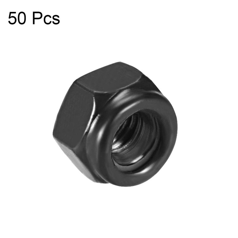 sourcing map Hex Lock Nuts - M3 x 0.5mm Carbon