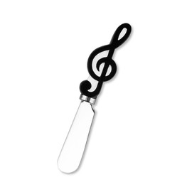 Mr. Spreader 4-Piece Musical Notes Hand Painted Resin Handle with Stainless Steel Blade Cheese Spreader, for Musical Lover, Cheese Lover, Musical Theme Party and Everyday Use