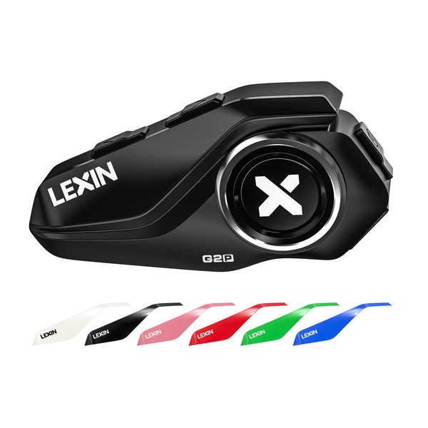 LEXIN G2P Motorcycle Helmet Bluetooth Headset, 1000M 2-Way Group Intercom