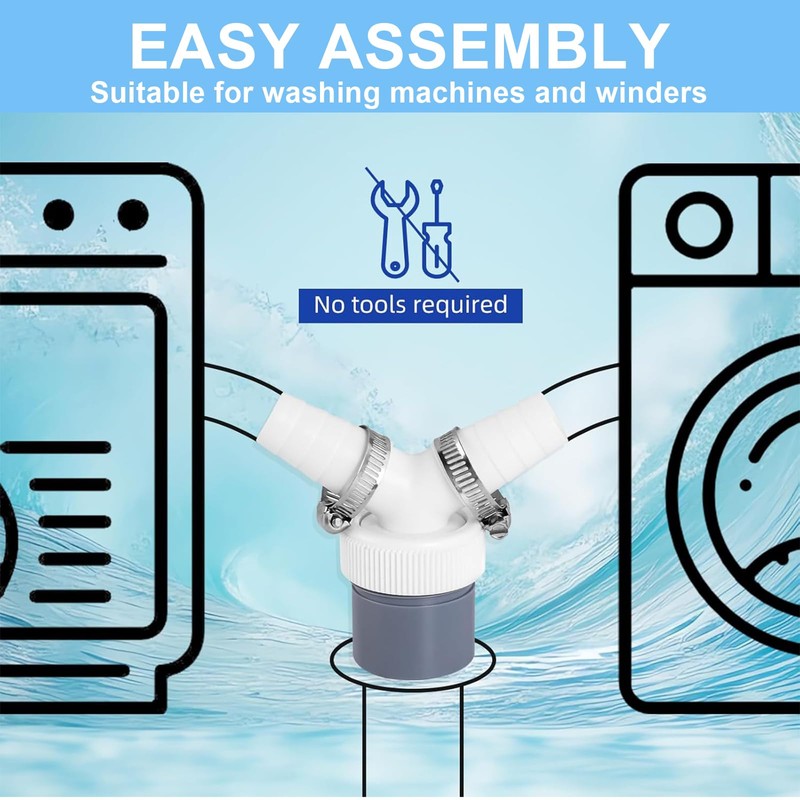 Dishwasher and Washing Machine Drain Adapter Double Connection Y with